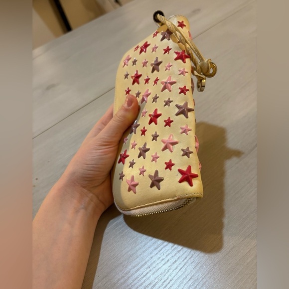 Jimmy Choo Beige Leather Wallet with Gold Zipper - Picture 8 of 9